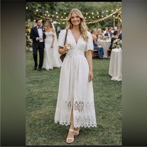 Anthropologie NWT The Katerina Button-Front Dress:
Eyelet Edition size M.